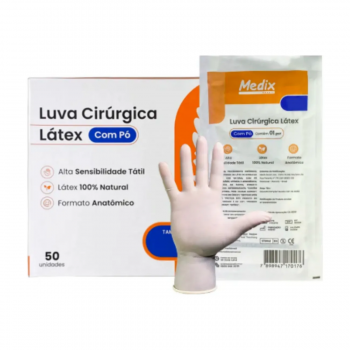 LUVA CIRURGICA LATEX C/PO TAM 6.0 MEDIX - PAR - LOTE: 125023 VÁL: 01/2030