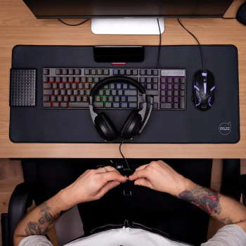 KIT GAMER 4 EM 1 DAZZ NOVACORE HEADSET,MOUSE,MOUSE PAD,TECLADO PRETO