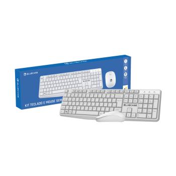KIT TECLADO E MOUSE SEM FIO BLUECASE BRANCO BMTW01