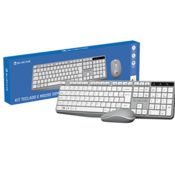 KIT TECLADO E MOUSE SEM FIO CINZA BMTW01 BLUECASE