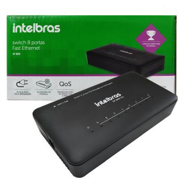 SWITCH 8 PORTAS INTELBRAS SF800Q+ 10/100MBPS FAST