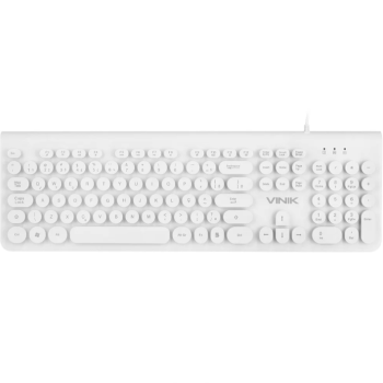 TECLADO USB MULTIMIDIA DYNAMIC CIRCLE ABNT2 TECLAS REDONDAS CABO USB 1.8M BRANCO - DC110B