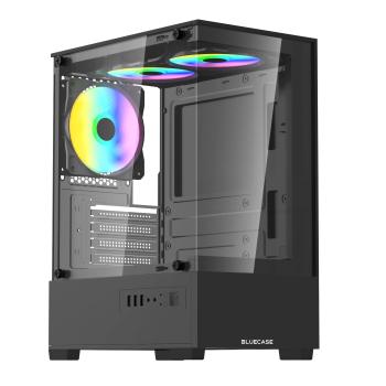 GABINETE GAMER HIT PRO BG-055 PRETO BLUECASE 3X FAN RAINBOW