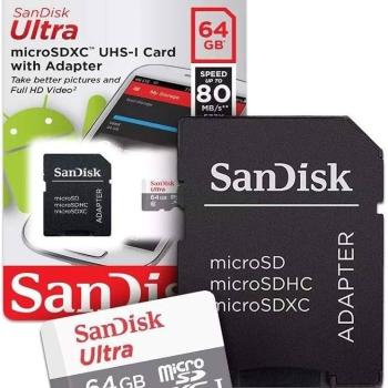 CARTAO DE MEMORIA MICRO SD 64GB SANDISK