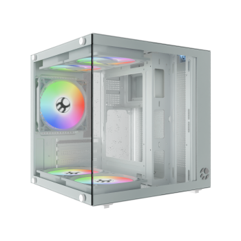 GABINETE GAMER BG-066 LIFE PRO BRANCO BLUECASE 5X FAN RAINBOW