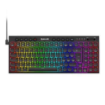 TECLADO MECANICO GAMER REDRAGON SION RGB PRETO SWITCH MARROM