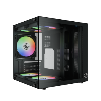 GABINETE GAMER BG-066 LIFE PRO PRETO BLUECASE 5X FAN RAINBOW