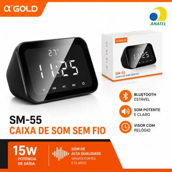 CAIXA DE SOM / RELOGIO 15W GOLD SM-55