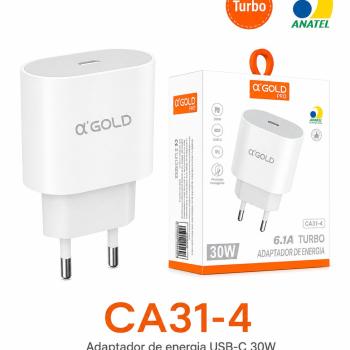 FONTE TURBO 30W  USB C GOLD CA31-4