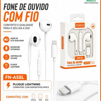 FONE COM FIO DE IPHONE GOLD  FN-A58L