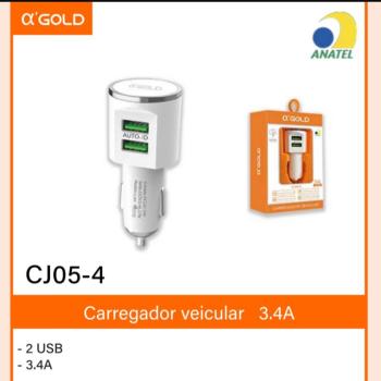 Fonte Veicular 2 usb GOLD CJ05-4