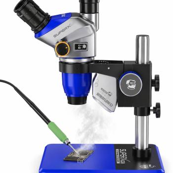 Extrator de fumaça com led para microscopio