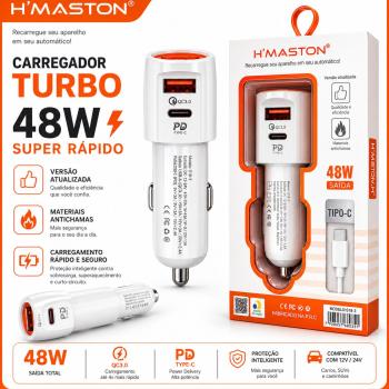 CARREGADOR VEICULAR TIPO C HMASTON 48W
