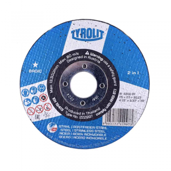 DISCO CORTE 4.1/2 X 2,5 BASIC TYROLIT CX 25 UND. 222997
