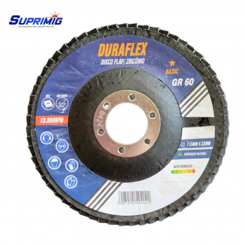 FLAP 4 1/2 GR 60 DURAFLEX BASIC FIBRA ZIRCONIO (CAIXA COM 10)