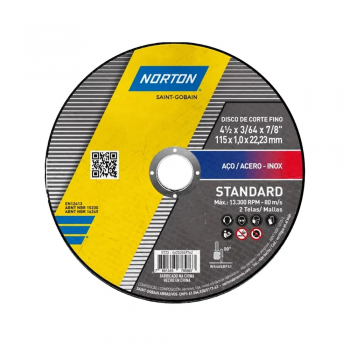 DISCO CORTE 4.1/2 X 1,0 STANDARD NORTON CX 24 UND. 66252849762