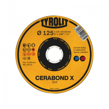 DISCO CORTE 5 X 1,6 CERABOND TYROLIT - CX 25 UN. 34597629