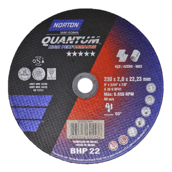 DISCO CORTE 9 X 2,0 QUANTUM BHP22 NORTON CX 25 UND. 66252931359