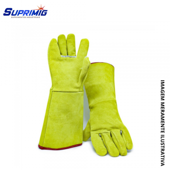 LUVA DE RASPA MAXX SOLDA TOP AMARELA C/ FORRO TERMICO P.20 CM - TEK  C.A 46.667