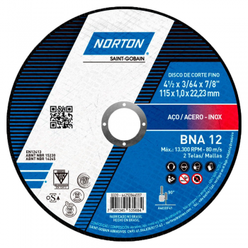DISCO CORTE 4.1/2 X 1,0 BNA12 NORTON CX 25 UND. 66252846557