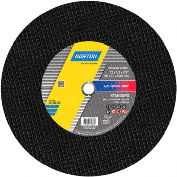 DISCO CORTE 12 X 3,0 X FURO 5/8 STANDARD NORTON CX 10 UND. 66252850816