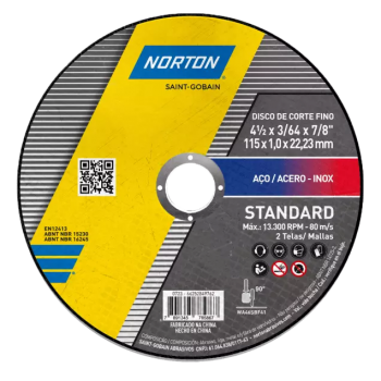 DISCO CORTE 7 X 1,6 STANDARD NORTON CX 25 UND. 66252850173