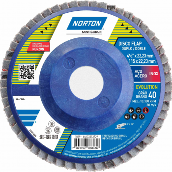 FLAP 4.1/2 G40 NORTON EVOLUTION NYLON ZIRCONIO (CX 10 UN) 66623313729