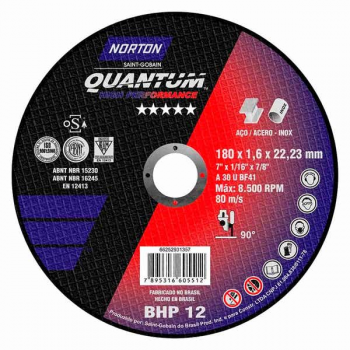 DISCO CORTE 7 X 1,6 QUANTUM BHP12 NORTON CX 25 UND. 66252931357