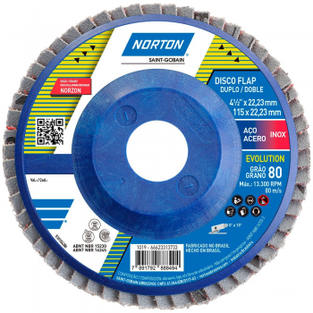 FLAP 4.1/2 G80 NORTON EVOLUTION NYLON ZIRCONIO (CX 10 UN) 66623313733