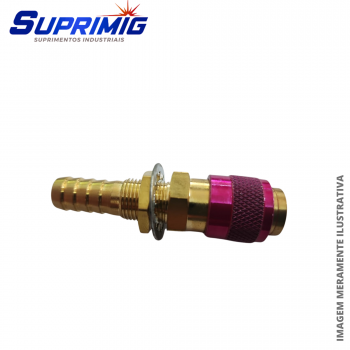 ENGATE RAPIDO AGUA/AR 3/8 FEMEA VERMELHO