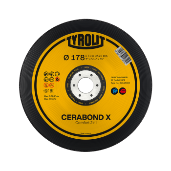 DISCO DE DESBASTE 9“ CERABOND X TYROLIT CX 5 UN. - 34387127