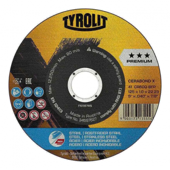 DISCO CORTE 4.1/2 X 1,6 CERABOND TYROLIT - CX 25 UN. 34597626