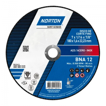 DISCO CORTE 7 X 1,6 BNA12 NORTON CX 25 UND. 66252846559