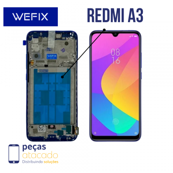 S-0777 FRONTAL XIAOMI REDMI A3 (CX398PTO) COM ARO PRETO WEFIX IPS