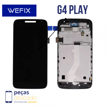 S-0658 FRONTAL MOTOROLA MOTO G4 PLAY (XT-1626) COM ARO PRETA WEFIX IPS