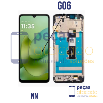 S-1110 FRONTAL MOTOROLA MOTO G06 COM ARO PRETO NN IPS