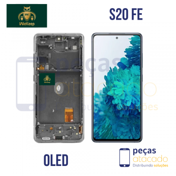 S-0788 FRONTAL SAMSUNG S20 FE (SM-G780F) COM ARO PRATA WE KEEP OLED 1:1