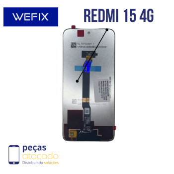 S-0830 FRONTAL XIAOMI REDMI 15 4G SEM ARO PRETO WEFIX IPS