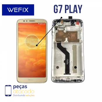 S-0242 FRONTAL MOTOROLA MOTO G7 PLAY (XT-1952) COM ARO DOURADO  WEFIX IPS