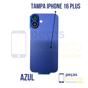 N-0241 TAMPA TRASEIRA COM SUPORTE E IMÃ IPHONE 16 PLUS (A3290) AZUL ULTRAMARINE  ORIGINAL