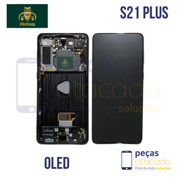 S-0667 FRONTAL SAMSUNG S21 PLUS COM ARO PRETO WE KEEP OLED