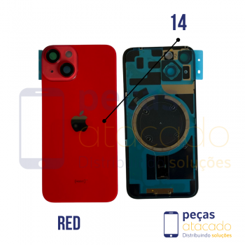TAMPA TRASEIRA IPHONE 14 RED COMPLETO