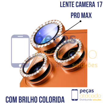 PELICULA CAMERA IPHONE 17 | 17 PRO | 17 PRO MAX COM BRILHO COLORIDAS (KIT)