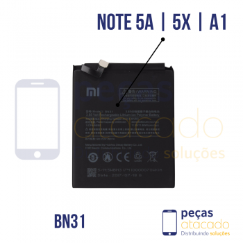 BA-0147 BATERIA 1 LINHA XIAOMI REDMI NOTE 5A | 5X | A1 PRIME (BN31)