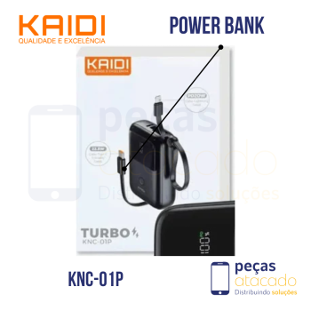 POWER BANK COM CABO KAIDI 10000MAH 22.5W | 20W (KNC-01P)