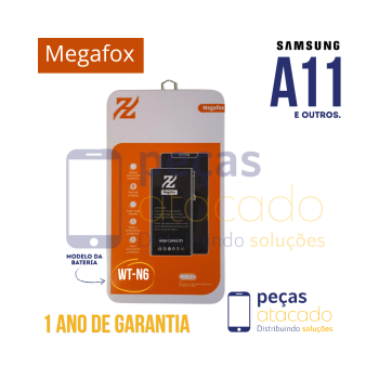 BA-0033 BATERIA MEGAFOX SAMSUNG A10S (SM-A107) A11 (SM-A115) A20S (SM-S207) (HQ-70N) (WT-N6) (1 ANO DE GARANTIA)