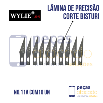 LÂMINA DE PRECISÃO CORTE BISTURI NO.11A COM 10 UN WYLIE