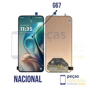 S-0345 FRONTAL MOTOROLA MOTO G67 COM ARO PRETO ORIGINAL NACIONAL