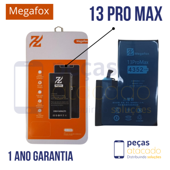 BA-0263 BATERIA MEGAFOX IPHONE 13 PRO MAX (NAO PRECISA TROCAR EPROM) (1 ANO DE GARANTIA)
