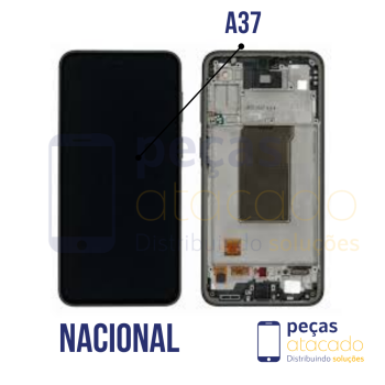 S-0223 FRONTAL SAMSUNG A37 COM ARO PRETO ORIGINAL NACIONAL OLED